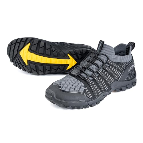 FREE SOLDIER AICALL Herren Wasserschuhe Schnell Trocken Barfuß Aqua Schuhe Strand Wandern Wandern Bootfahren Wasser Sport（Grau EU42） von FREE SOLDIER