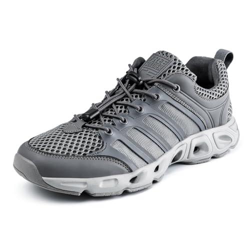 FREE SOLDIER Herren Wanderschuhe Wasserschuhe Trekkingschuhe Aqua Schuhe Taktische Sommerschuhe Schnell trocknend belüftet Ultraleicht (Grau 8.5) von FREE SOLDIER