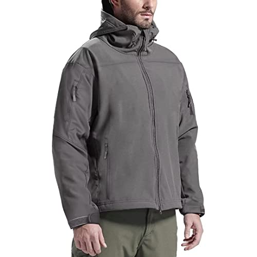 FREE SOLDIER Softshelljacke Herren Wasserdicht Winterjacke Winddicht Warme Funktionsjacke übergangsjacke Outdoorjacke für Wandern Fahrrad Camping (Grau S) von FREE SOLDIER