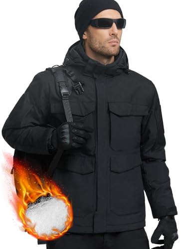 FREE SOLDIER Wasserdichte Ski-Winterjacke für Herren, warm, Winter, Schnee, Snowboard, Mantel mit mehreren Taschen, abnehmbare Kapuze, Schwarz, XL FREE SOLDIER Wasserdichte Ski-Winterjacke für Herren, warm, Winter, Schnee, Snowboard, Mantel mit mehreren Taschen, abnehmbare Kapuze, Schwarz, XL von FREE SOLDIER