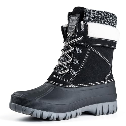 FREE SOLDIER Wasserdichte Winter-Schneestiefel für Frauen Outdoor-Mode Entenstiefel Komfortabel Isoliert von FREE SOLDIER