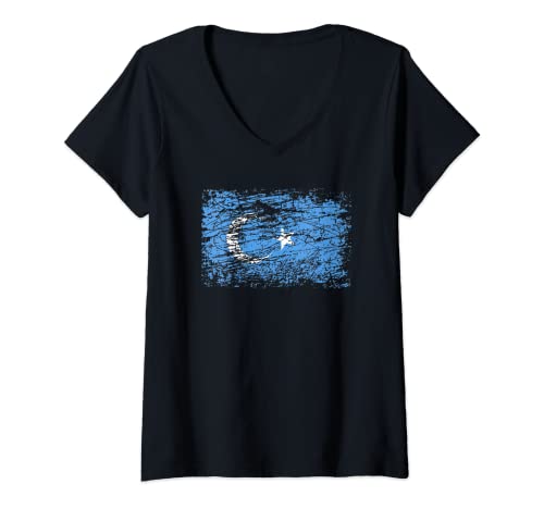 Damen FREE THE UYGHURS UIGHUR FLAG EAST TURKESTAN XINJIANG CHINA T-Shirt mit V-Ausschnitt Damen FREE THE UYGHURS UIGHUR FLAG EAST TURKESTAN XINJIANG CHINA T-Shirt mit V-Ausschnitt von FREE THE UYGHURS UIGHUR FLAG EAST TURKESTAN CHINA
