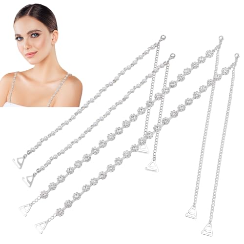 FREEBLOSS 2 Paar Strass Schultergurte Strass BH Träger Verstellbare BH Schultergurte Brautkleid BH Schulterkette Strass Dekorative BH Träger Für Frauen von FREEBLOSS