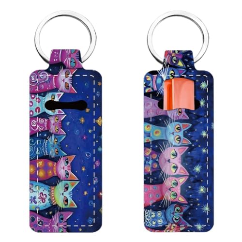 FREEBLOSS 2 Stück Lippenbalsam Halter Schlüsselanhänger Lippenstift-Etuis Lippenstift Organizer Halter Schlüsselanhänger Lippenstifthalter Schlüsselanhänger Lippenstift Halter Schlüsselbund von FREEBLOSS