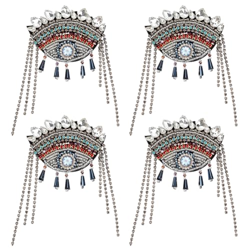 FREEBLOSS 4 Stück Evil Eye Schulter Epauletten Schulterquasten Applikation Strass Applikation Für Männer Und Frauen Strass Patches Für Kleidung Uniform Zubehör von FREEBLOSS