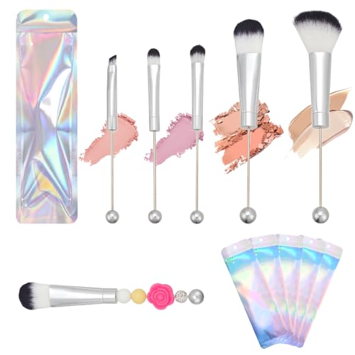 FREEBLOSS 5-Teiliges Perlen-Make-Up-Pinsel-Set, Professionelle Make-Up-Pinsel, Make-Up-Bürsten-Set Für Frauen, Make-Up-Pinsel Mit Selbstdichtendem Beutel von FREEBLOSS