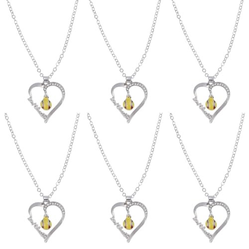 FREEBLOSS 6 Stück Softball Halskette Verstellbare Baseball Halskette Mit Herzförmigem Anhänger Geschenke Für Freundin Mutter Sportfans von FREEBLOSS