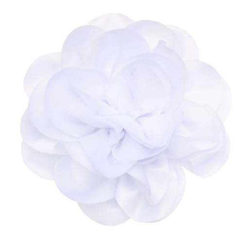 FREEBLOSS 7.5" 7.9" extra Große Blumenbrosche Aus Satinstoff Große Brosche Mit Clip Für Damen Kleider Hochzeiten Weiß von FREEBLOSS