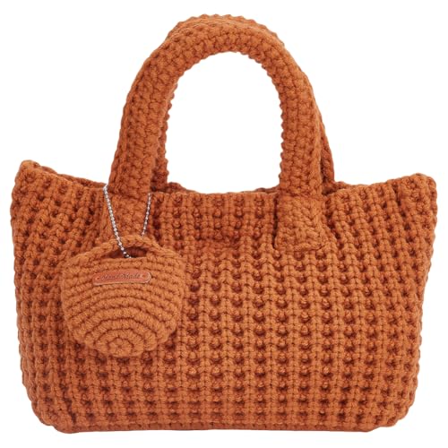 FREEBLOSS Gehäkelte Strandtaschen Für Damen Boho Sommer Strick Strandtasche Mit Mini Geldbörse Gewebte Geldbörsen Umhängetasche Für Reisen Und Urlaub von FREEBLOSS