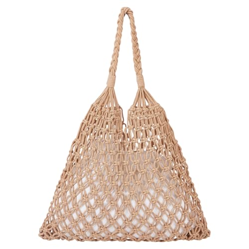 FREEBLOSS Hohle Häkeltaschen Boho Strick Strandtaschen Für Frauen Gewebte Geldbörsen Schultertasche Für Reisen Und Urlaub Frauen von FREEBLOSS