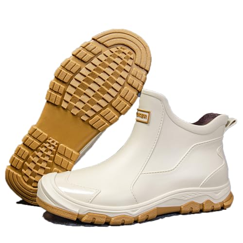 FREECOZYER Wasserdichte Regenstiefel für Herren, Outdoor, Garten, kurze Stiefeletten, Chelsea-Stiefel, Regenschuhe für Erwachsene, beige, 44 EU FREECOZYER Wasserdichte Regenstiefel für Herren, Outdoor, Garten, kurze Stiefeletten, Chelsea-Stiefel, Regenschuhe für Erwachsene, beige, 44 EU von FREECOZYER