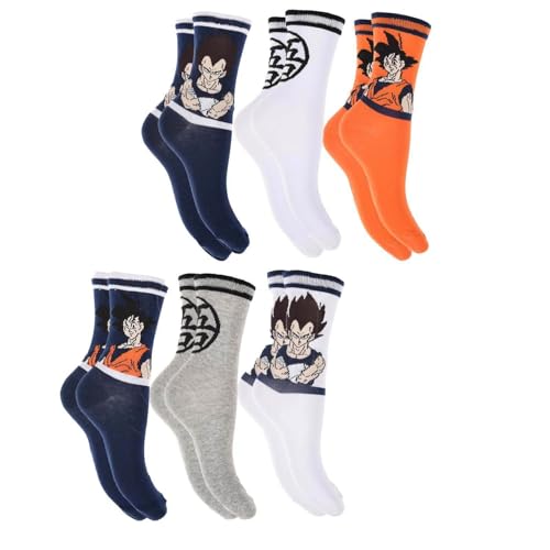 6 Paar Herren Socken aus Baumwolle Dragon Ball Z, DBZHW0614, 43-46 von FREEGUN