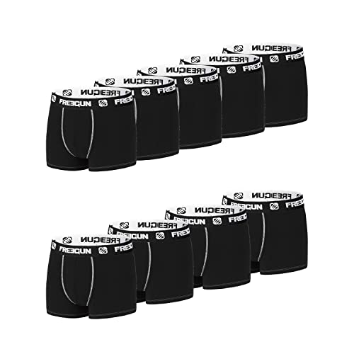 Boxershorts Herren Bequem, Unterhosen Männer, Luftiges Netzgewebe (9er Pack), Schwarz, 2XL von FREEGUN