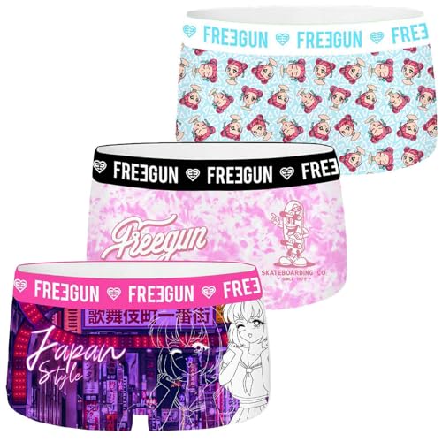 FREEGUN 3 Stück Damen Shorties, Manga Pack 04, 46 von FREEGUN