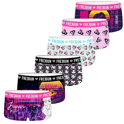 FREEGUN 6 Stück Damen Boxershorts oder Shorties, Manga-Pack 02, 36 von FREEGUN