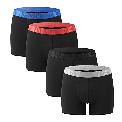 FREEGUN Boxer Men Herren Boxershorts Pant Polyester Unterwäsche 4 er Pack, Bekleidungsgröße:XL, Modelle:Set 1 von FREEGUN