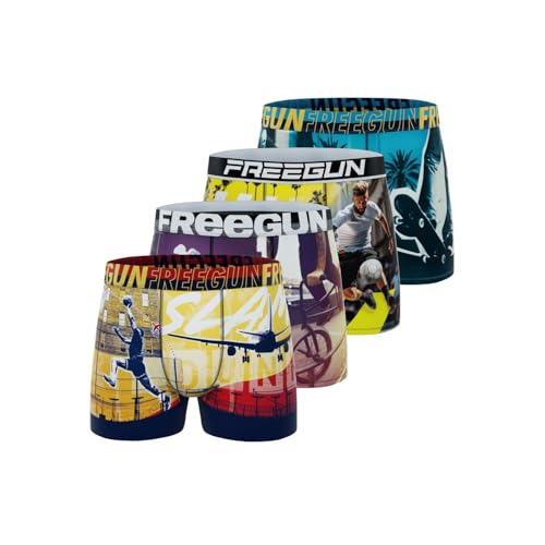 FREEGUN Boxer Summer Sport, Atmungsaktiv, Dehnbar und Weich Jungen Boxershorts (3er Pack), Größe 8/10 Jahre von FREEGUN