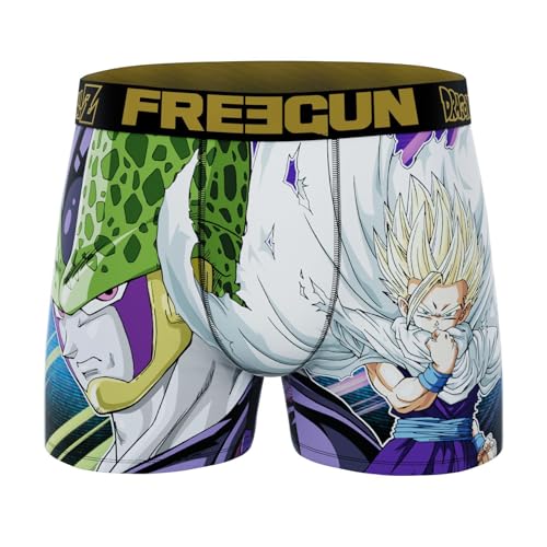 FREEGUN Boxershorts für Herren, Dragon Ball | lustiges Design von Gohan vs Cell, abriebfest, bequem und atmungsaktiv | Boxershorts für Herren aus Polyester-Lycra | Herren-Unterwäsche, Größe XL, Gohan von FREEGUN