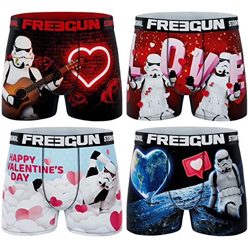 FREEGUN Boxershorts für Herren, Stormtrooper Valentinstag, Packung mit 4 Stt15, XXL von FREEGUN