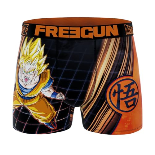 FREEGUN Boxershorts für Herren | Exklusives Dragon Ball Goku-Design, bequem und atmungsaktiv, weicher und strapazierfähiger Stoff | Boxershorts für Herren aus Polyester und Elastan, Passform Größe M, von FREEGUN