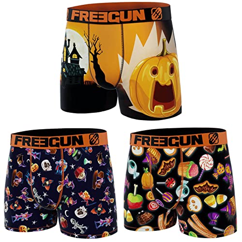 FREEGUN Boxershorts für Jungen, Mikrofaser, 3 Stück, Halloween Pack 02, 8-10 Jahre von FREEGUN