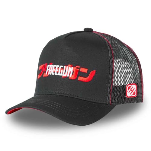 FREEGUN Cap für Erwachsene, Trucker, Herren oder Damen, Racing, Manga, Sommer, Manga Japan schwarz und rot, One size von FREEGUN