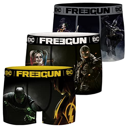 FREEGUN DC Comics Herren Boxershorts 3er Pack Batman Superman Justice League Superhelden Druck S M L XL XXL, Größe:S, Farbe:Motivmix 1 FREEGUN DC Comics Herren Boxershorts 3er Pack Batman Superman Justice League Superhelden Druck S M L XL XXL, Größe:S, Farbe:Motivmix 1 von FREEGUN