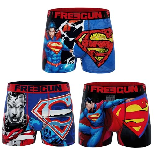 FREEGUN DC Comics Herren Boxershorts Superman Logo, 3er-Pack DC25, M von FREEGUN