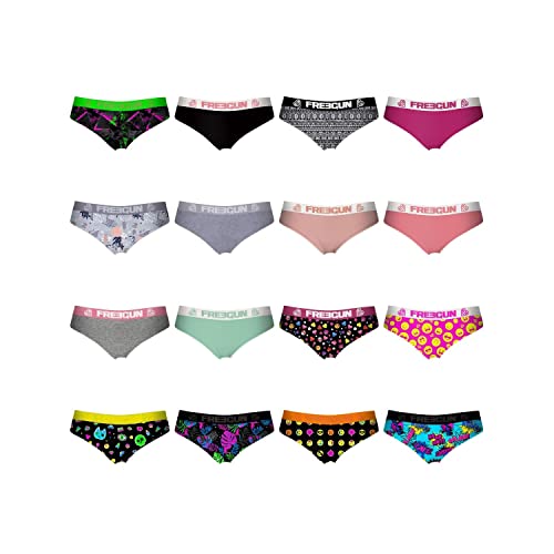 Unterwäsche Frauen Pack Surprise, Unterhosen Damen, Zufälliges Muster, Multisport (3er Pack), Mehrfarbig, XL von FREEGUN
