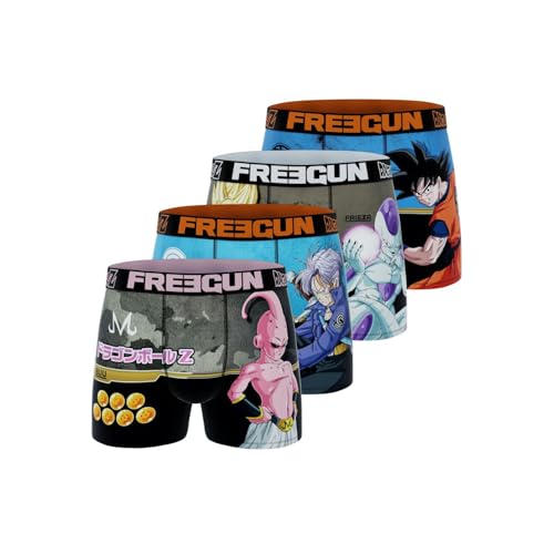 FREEGUN Dragon Ball Z Herren Boxershorts, Goku, Trunks und Buu (4er Pack), Größe 2XL von FREEGUN