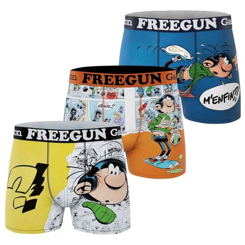 FREEGUN Gaston Lagaffe Herren-Boxershorts, Mikrofaser, XL, 3er-Pack GLG1), 3er-Pack Glg1, XL von FREEGUN
