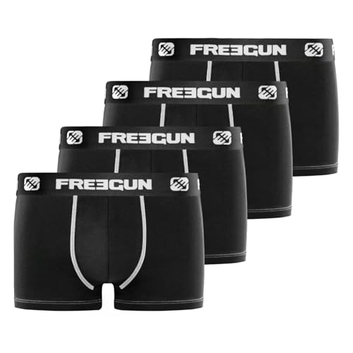 Unterhosen Männer Weich, Boxershorts Herren, Bequem (4er Pack), Schwarz, XL von FREEGUN