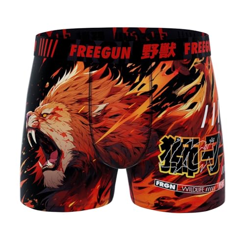 FREEGUN Herren-Boxershorts, Mikrofaser, Löwe, A79, M von FREEGUN