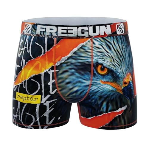 FREEGUN Herren-Boxershorts, Mikrofaser, Motiv: Adler, Adler Raptor, M von FREEGUN