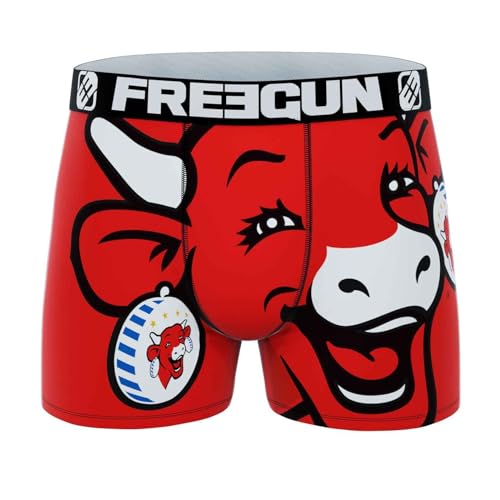 FREEGUN Herren-Boxershorts, Mikrofaser, Motiv: La Vache Qui Rit, Big Red, M von FREEGUN