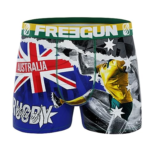 FREEGUN Herren-Boxershorts, Mikrofaser, Rugby-Nationalmannschaft, Australien, M von FREEGUN