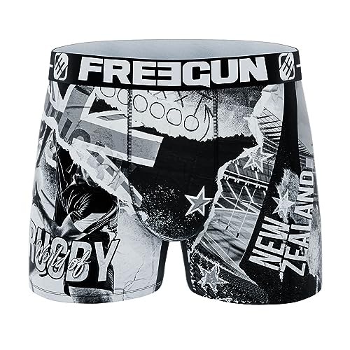 FREEGUN Herren-Boxershorts, Mikrofaser, Rugby-Nationalmannschaft, Neuseeland, M von FREEGUN