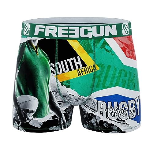 FREEGUN Herren-Boxershorts, Mikrofaser, Rugby-Nationalmannschaft, Südafrika, M von FREEGUN