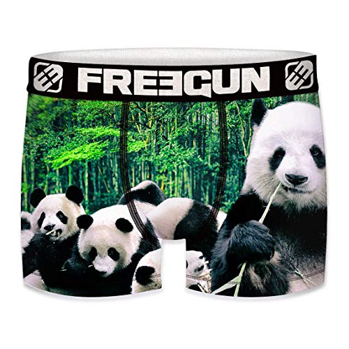 FREEGUN Herren Boxershorts, Wildlife-Edition 14 Verschiedene MEGA-Designs (Panda, M/5/48) von FREEGUN