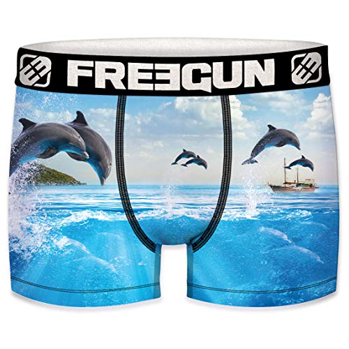 FREEGUN Herren Boxershorts, Wildlife-Edition 20 Verschiedene MEGA-Designs (Delfin, XXL/8/54) von FREEGUN