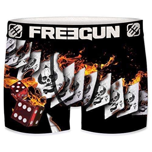 FREEGUN Herren Boxershorts, Wildlife-Edition 30x Verschiedene MEGA-Designs (Poker Burning, L/6/50) von FREEGUN