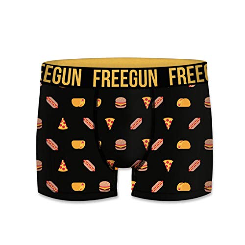 FREEGUN Herren Boxershorts Fast-Food-Edition, Hamburger, Donuts, Pizza, Hotdog als Motive (XXL, Fastfood) von FREEGUN