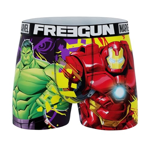 FREEGUN Herren-Boxershorts Marvel Avengers Hulk & Iron Man, Mv16, M von FREEGUN