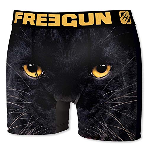 FREEGUN Herren Boxershorts Wild-Animals-Faces-Edition, MEGA Designs in 5 Größen (L/50/6, Panther) von FREEGUN