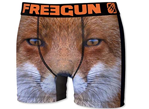 FREEGUN Herren Boxershorts Wild-Faces-Edition, 7 MEGA Designs in 5 Größen (L/50/6, Fuchs) von FREEGUN