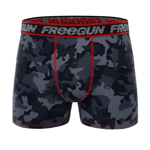 FREEGUN Herren-Boxershorts aus Baumwolle, Dynamic Malcom Rot, L von FREEGUN