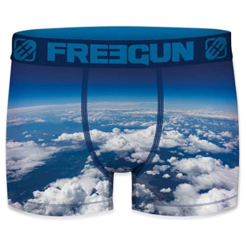 FREEGUN Herren Boxershorts aus recycelter Mikrofaser, Landschafts-Motiv, Earth Planet, M von FREEGUN