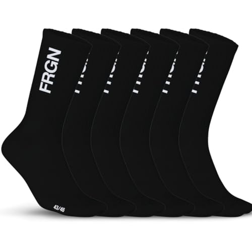 FREEGUN Herren Chaussette Fg/1/Tenx8 Socken, FRGN Schwarz/Weiß, 39-42 (6er Pack) von FREEGUN