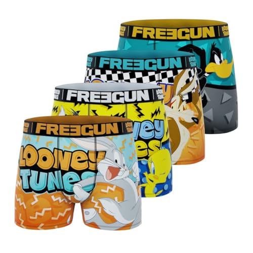 FREEGUN Herren Fgloo/1/Bm/Pk4 Retroshorts, Orange/Schwarz/Gelb/Weiß, XXL (4er Pack) von FREEGUN