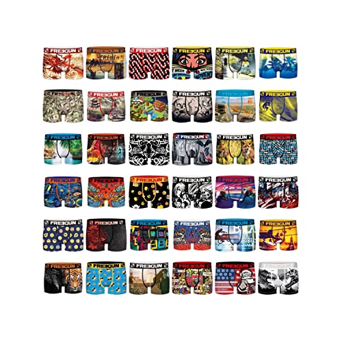 Boxershorts Herren Pack Surprise, Unterhosen Männer, Zufälliges Muster, Perfekte Passform (3er Pack), Mehrfarbig, S von FREEGUN